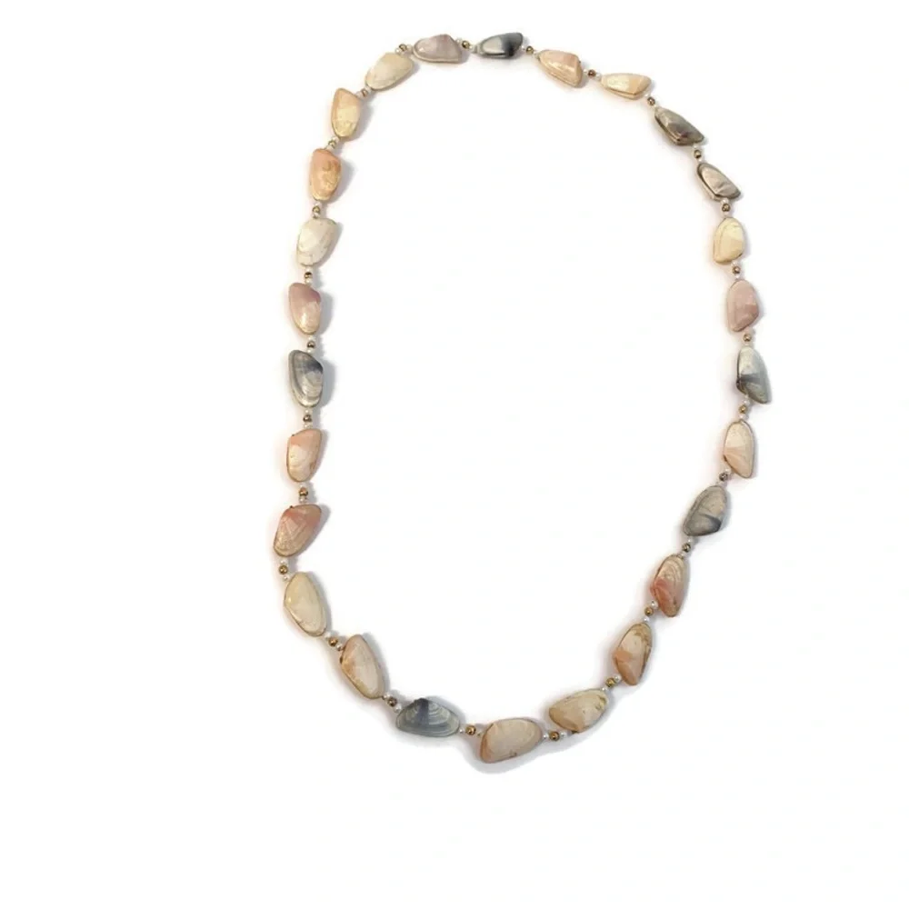 NECKLACE SHELLS MOLLUSKS BEACH OCEAN NATURE 28”
